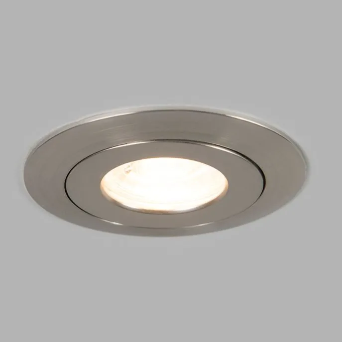 3er Set Einbaustrahler Stahl inkl. LED IP44 - Relax LED