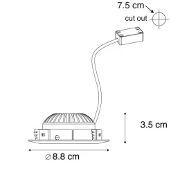 3er Set Einbaustrahler Stahl inkl. LED IP44 - Relax LED