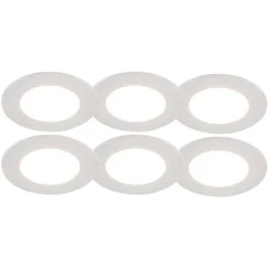 6er Set Einbaustrahler weiß inkl. LED 3-Stufen dimmbar IP65 - Blanca