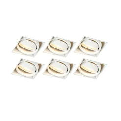 6er Set Einbaustrahler weiß GU10 schwenkbar randlos - Oneon