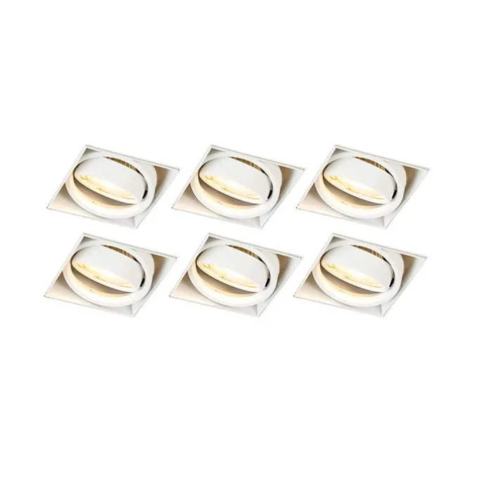 6er Set Einbaustrahler weiß GU10 schwenkbar randlos - Oneon