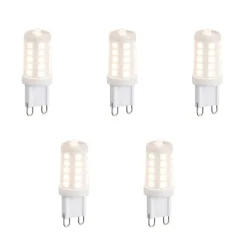 5er Set G9 3-Stufen dimmbarer LED-Lampen Opal 3W 250lm 2700K