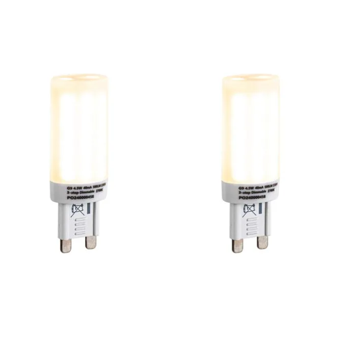 2er Set G9 3-Stufen dimmbarer LED-Lampen Opal 4,5W 500lm 2700K