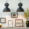 2er Set Industrie Hängelampen klein matt schwarz - Sicko