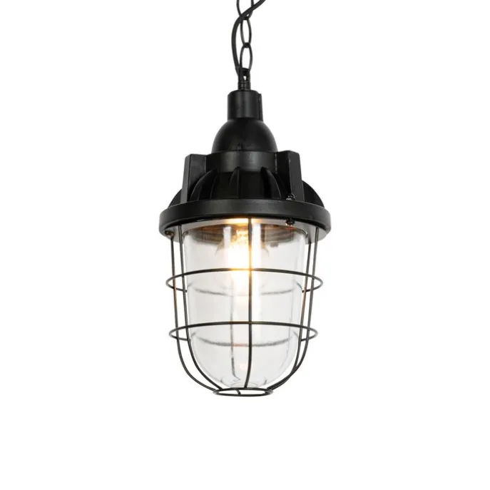 2er Set Industrie Hängelampen schwarz - Cabin