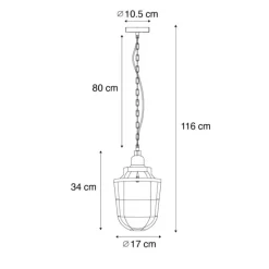2er Set Industrie Hängelampen schwarz - Cabin
