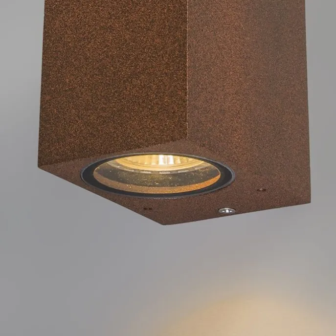 2er Set Industrie Wandleuchten rostbraun IP44 - Baleno II