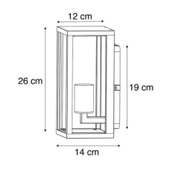 2er Set Industrielle Wandleuchten schwarz 26 cm IP44 - Charlois