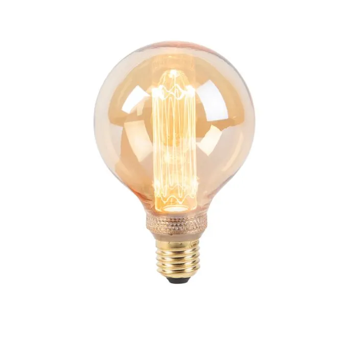 5er Set LED-Glühbirnen G95 E27 5W 1800K Amber 3-stufig dimmbar