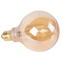 5er Set LED-Glühbirnen G95 E27 5W 1800K Amber 3-stufig dimmbar