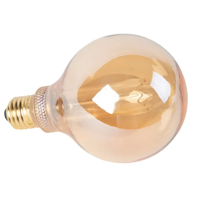 5er Set LED-Glühbirnen G95 E27 5W 1800K Amber 3-stufig dimmbar