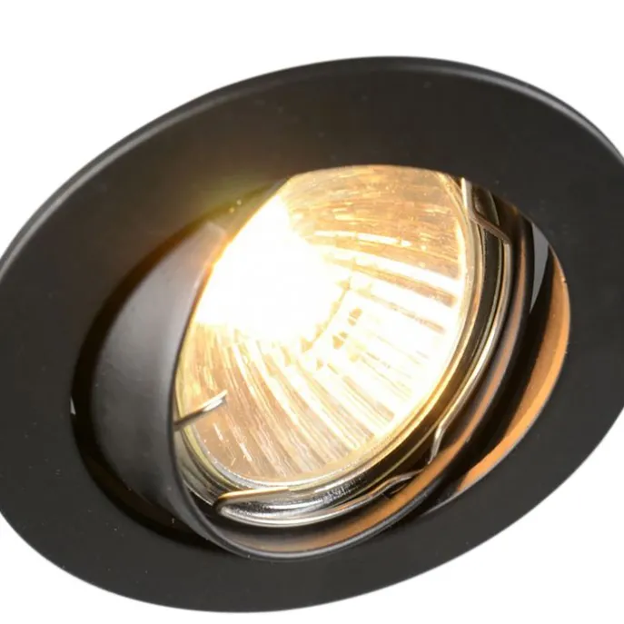 6er Set moderne Einbaustrahler schwarz schwenkbar - Edu