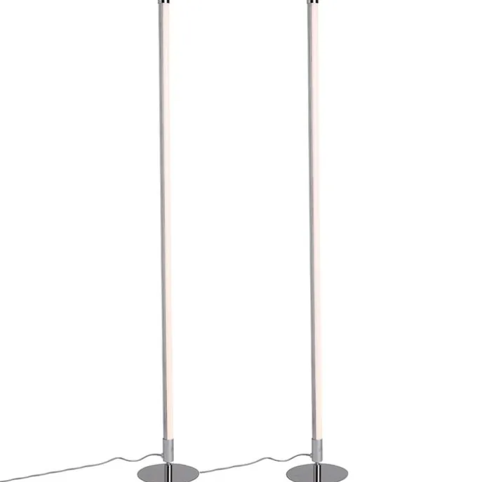 2er Set moderne Stehleuchten LED chrom - Line-up