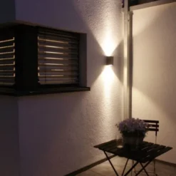 4er Set moderne Wandleuchten anthrazit IP44 - Baleno II