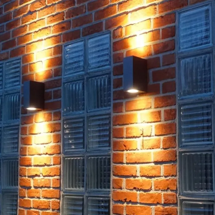 4er Set moderne Wandleuchten anthrazit IP44 - Baleno II