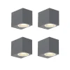 4er Set moderne Wandleuchten anthrazit IP44 - Baleno I