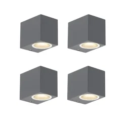 4er Set moderne Wandleuchten anthrazit IP44 - Baleno I