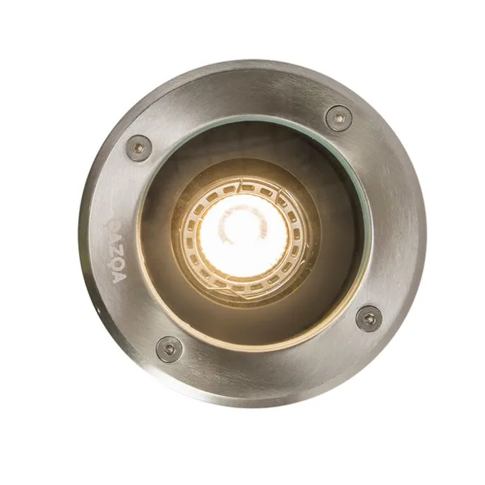 6er Set Outdoor Bodenstrahler Edelstahl IP65 - Delux