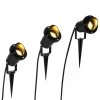 3er Set Pin Spots schwarz inkl. Kabel und Stecker IP65 - Fertig
