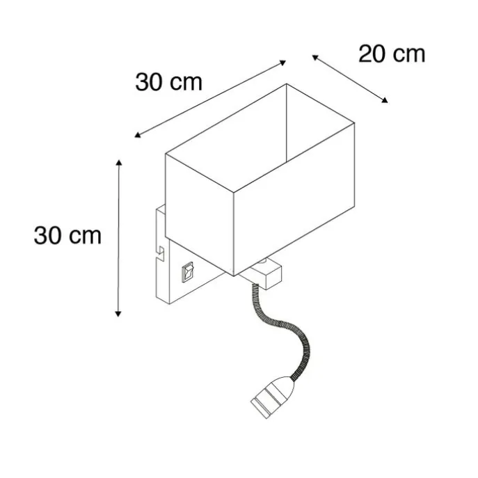 2er Set Wandlampen aus Stahl mit Schirm, Lesearm inkl. LED - Bergamo