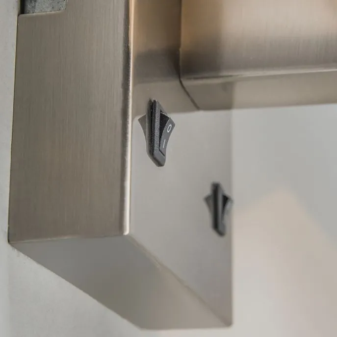 2er Set Wandlampen aus Stahl mit Schirm, Lesearm inkl. LED - Bergamo