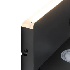 2er Set Wandleuchte schwarz inkl. LED mit USB und Induktionsladegerät - Riza