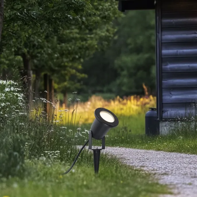 Erdspießstrahler schwarz inkl. LED verstellbar IP65 mit Kabel und Stecker - Basic