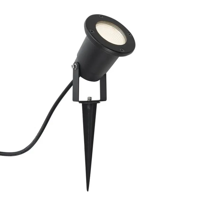 Erdspießstrahler schwarz inkl. LED verstellbar IP65 mit Kabel und Stecker - Basic