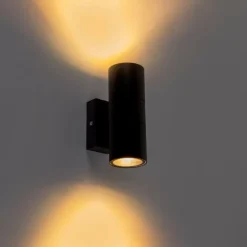 2er-Set Außenwandleuchten schwarz IP44 - Duo