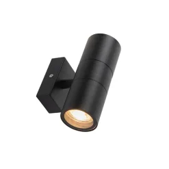 2er-Set Außenwandleuchten schwarz IP44 - Duo