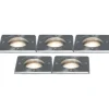 5er-Set Bodenstrahler Stahl IP65 - Basic Square
