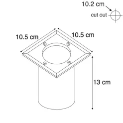 5er-Set Bodenstrahler Stahl IP65 - Basic Square