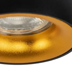 6er-Set Design-Einbaustrahler Schwarz mit goldener Innenseite - Mooning