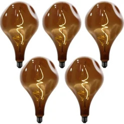 5er-Set dimmbare E27 LED-Glühbirnen PS160 Braun 4W 120 lm 1800K