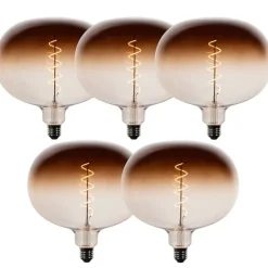 5er-Set dimmbare E27 LED-Glühbirnen G220 Braun 4,9W 130 lm 1800K