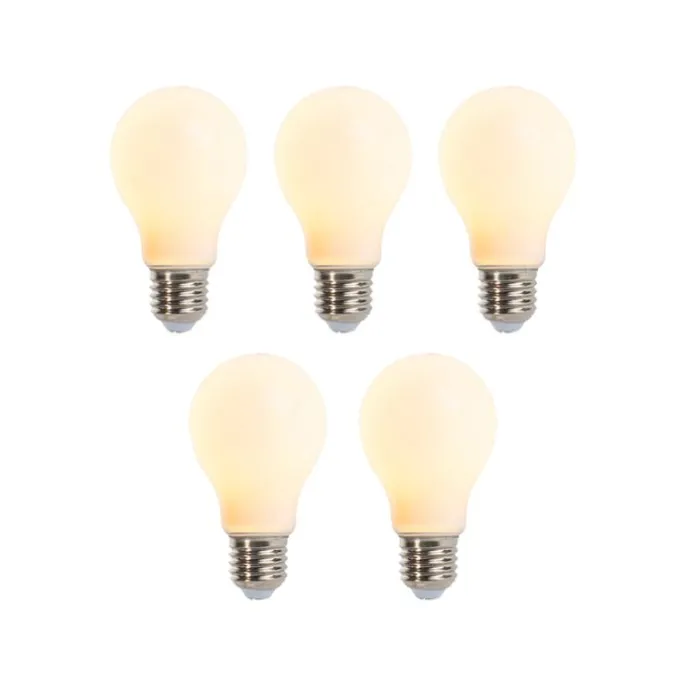 5er-Set dimmbare LED-Lampen E27 A60 matt 5W 380lm