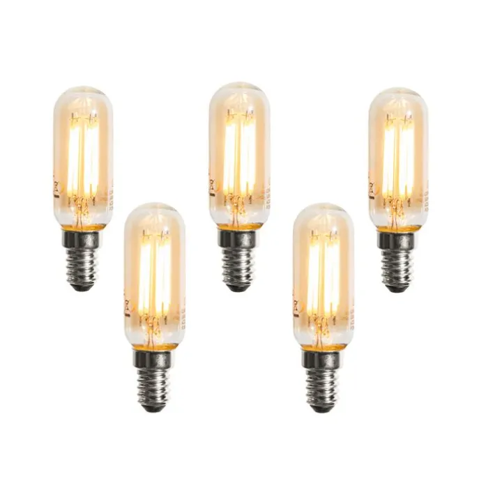 5er-Set E14 Dimmbare LED-Glühbirnen Gold T25 4W 300 lm 2200K