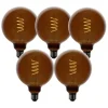 5er-Set E27 Dimmbare LED-Glühbirnen G125 Braun 4W 120 lm 1800K