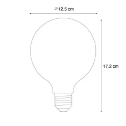 5er-Set E27 Dimmbare LED-Glühbirnen G125 Braun 4W 120 lm 1800K