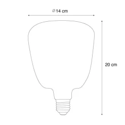 5er-Set E27 Dimmbare LED-Glühbirnen G140 Braun 4,9W 110 lm 1800K