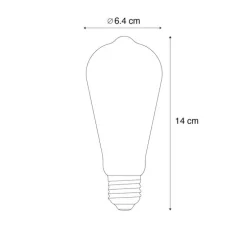 5er-Set E27 Dimmbare LED-Glühbirnen ST64 Braun 4W 100 lm 1800K