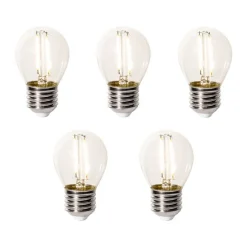 5er-Set E27 Dimmbare LED-Glühbirnen P45 Klarglas 3W 250 lm 2200K