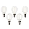 5er-Set E14 Dimmbare LED-Lampen P45 Klarglas 3W 250 lm 3000K