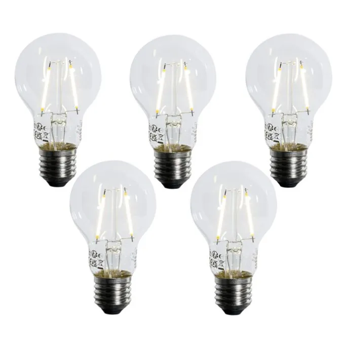 5er-Set E27 LED-Glühbirnen A60 Lux Sensor 2,5W 250 lm 3000K