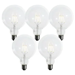 5er-Set E27 3-Stufen-Dimmbare LED-Spiralfilament-Glühbirnen G125 4W 450 lm 2700K