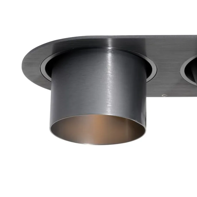 6er-Set Einbaustrahler Gunmetal GU10 70mm Schwenkbar 2-flammig - Installa