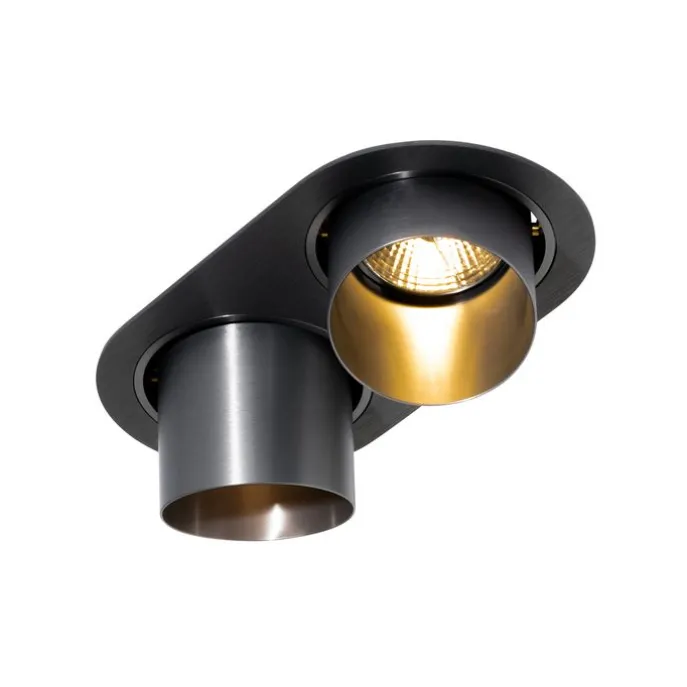 6er-Set Einbaustrahler Gunmetal GU10 70mm Schwenkbar 2-flammig - Installa