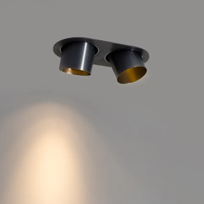 6er-Set Einbaustrahler Gunmetal GU10 70mm Schwenkbar 2-flammig - Installa