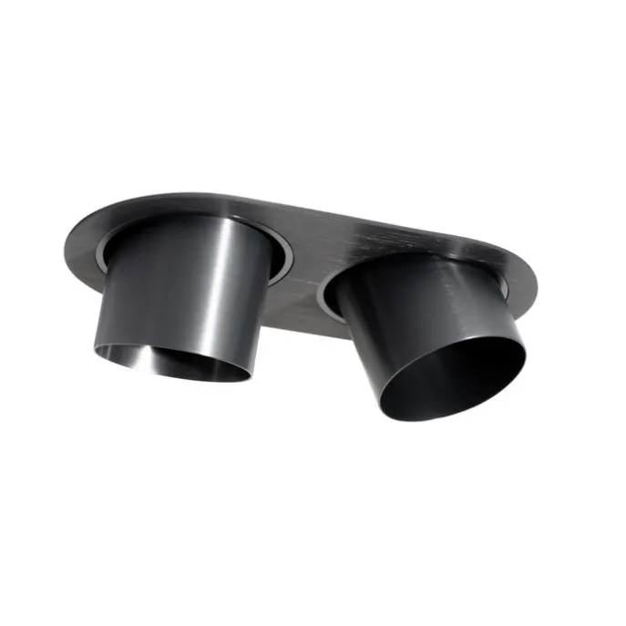 6er-Set Einbaustrahler Gunmetal GU10 70mm Schwenkbar 2-flammig - Installa