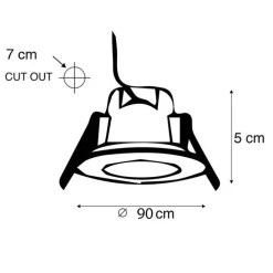 3er-Set Einbaustrahler rund Stahl inkl. LED IP65 - Simply